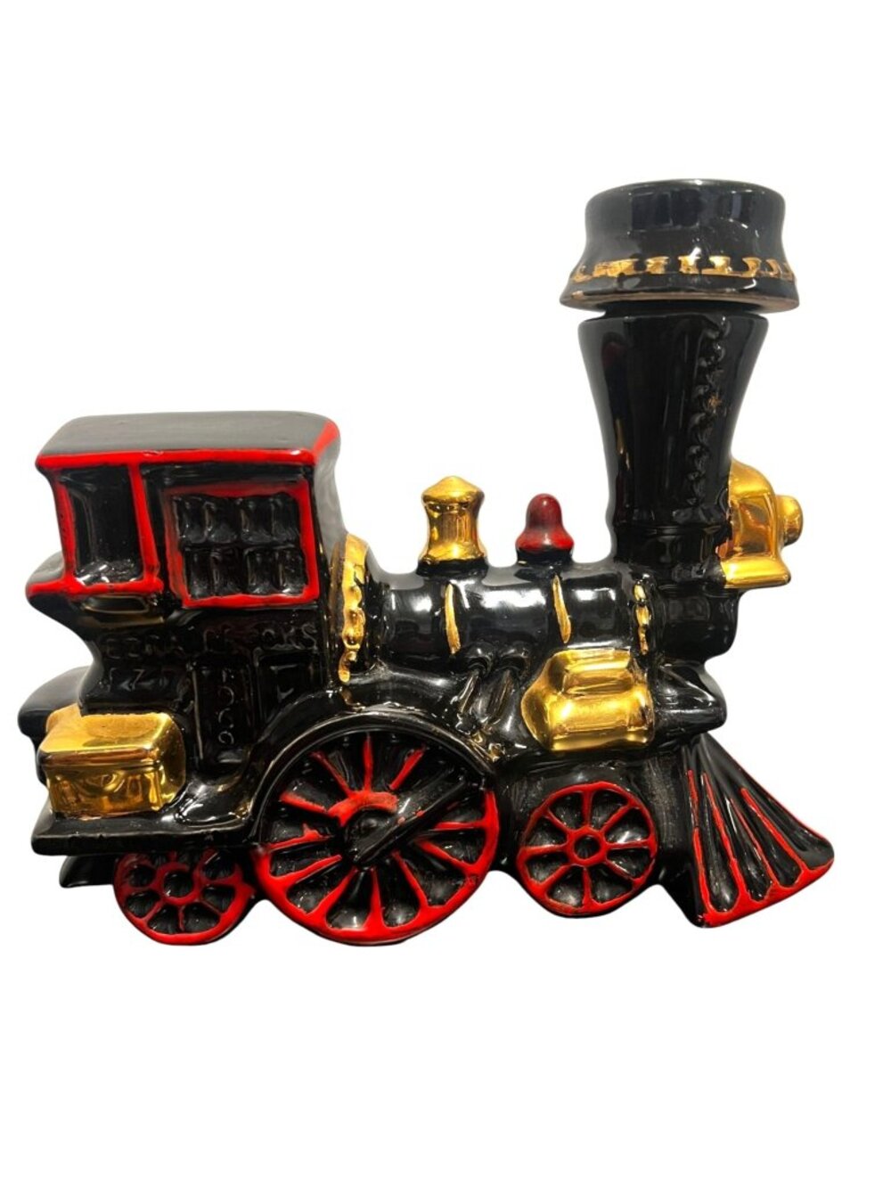 Vintage Ezra Brooks whiskey decanter, EMPTY, black train locomotive